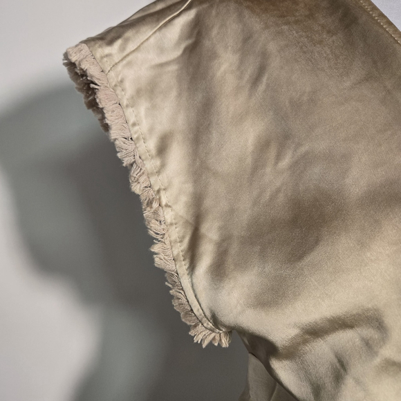 Hem & Thread Champagne Satin Wrap Midi Dress Small NWT Party Wedding Cocktail - Picture 7 of 8